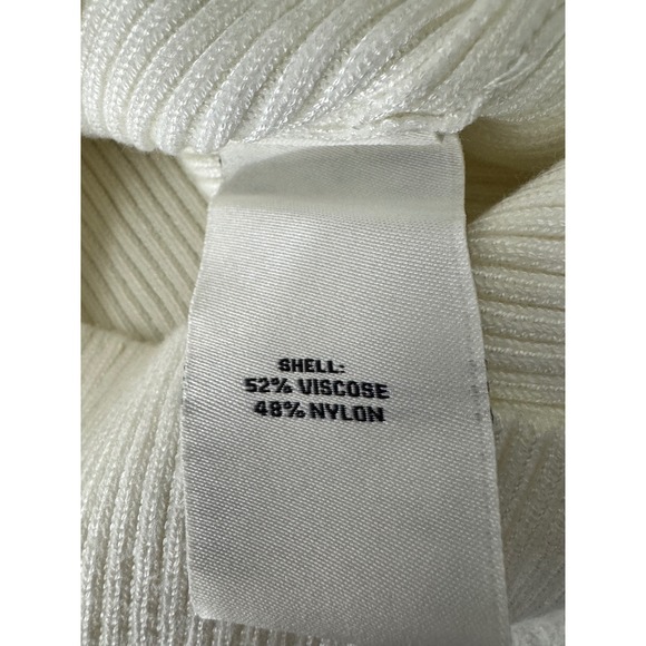 BAGATELLE COLLECTION Women's Ivory Scallop Neck Ribbed Flare Sleeve‎ Sweater XL - Picture 9 of 10